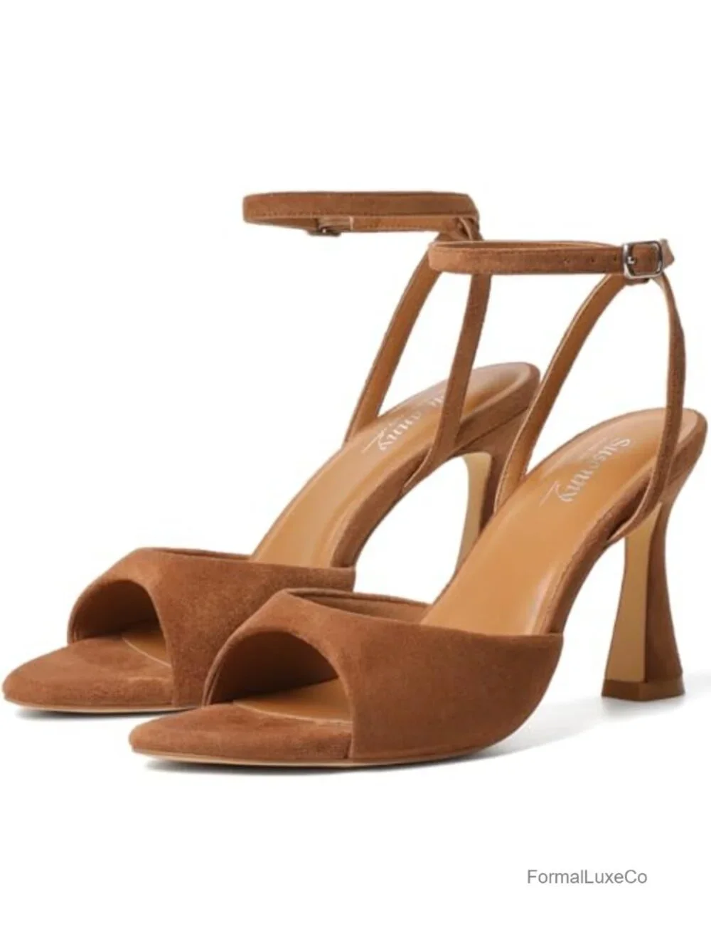 Pointed Open Toe Strappy Chunky Block Heels Ankle Strap Stiletto Kitten Heeled